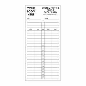 Custom Printed Bowls Scorecard