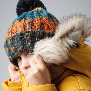Junior Beechfield Corkscrew Pom Pom Beanie