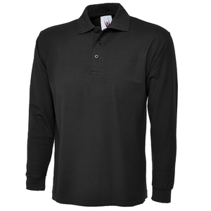 YC  L/S Black Polo with logo